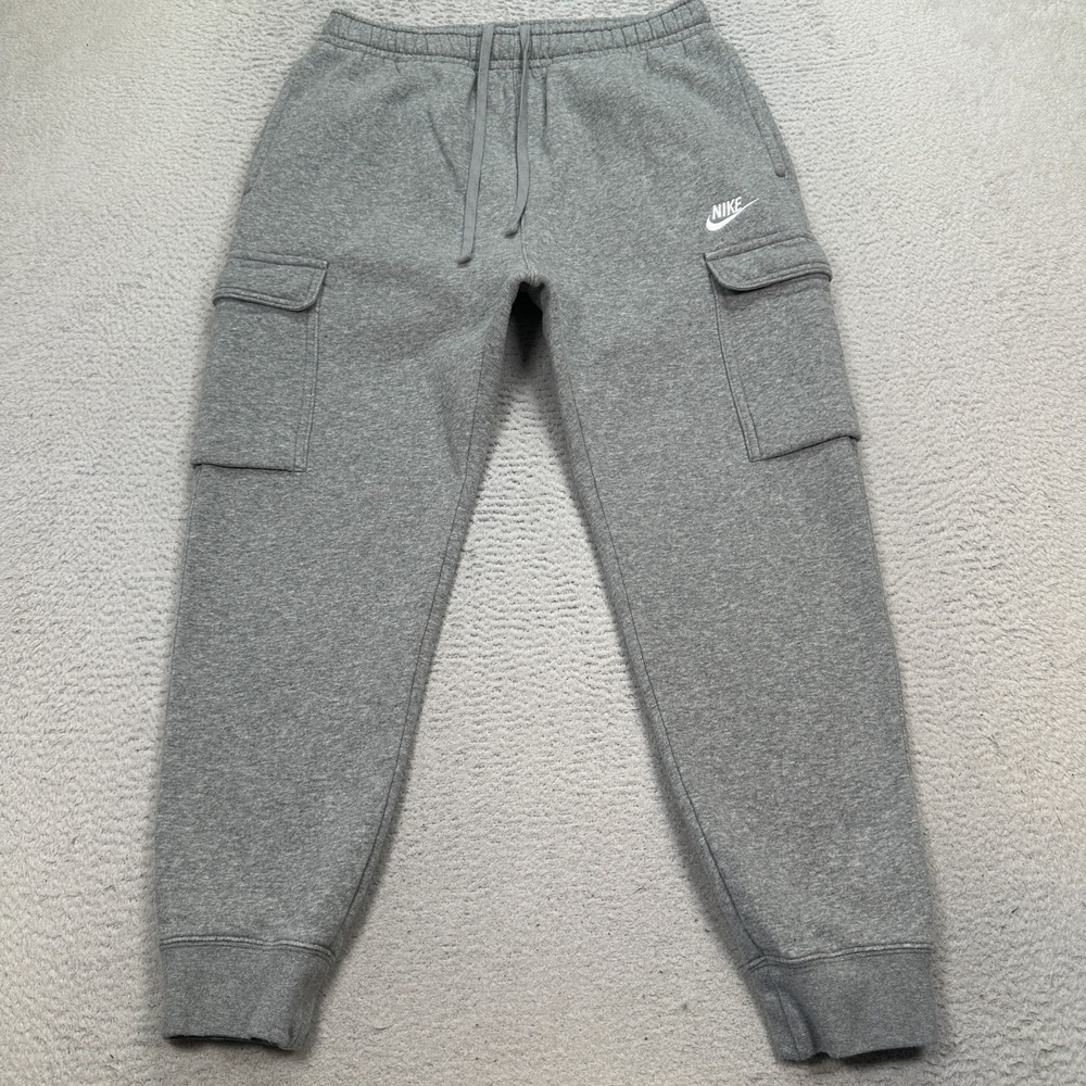 Nike Sweatpants Men's Small 30x26 Gray Club Fleece Cargo Joggers CD3129-063